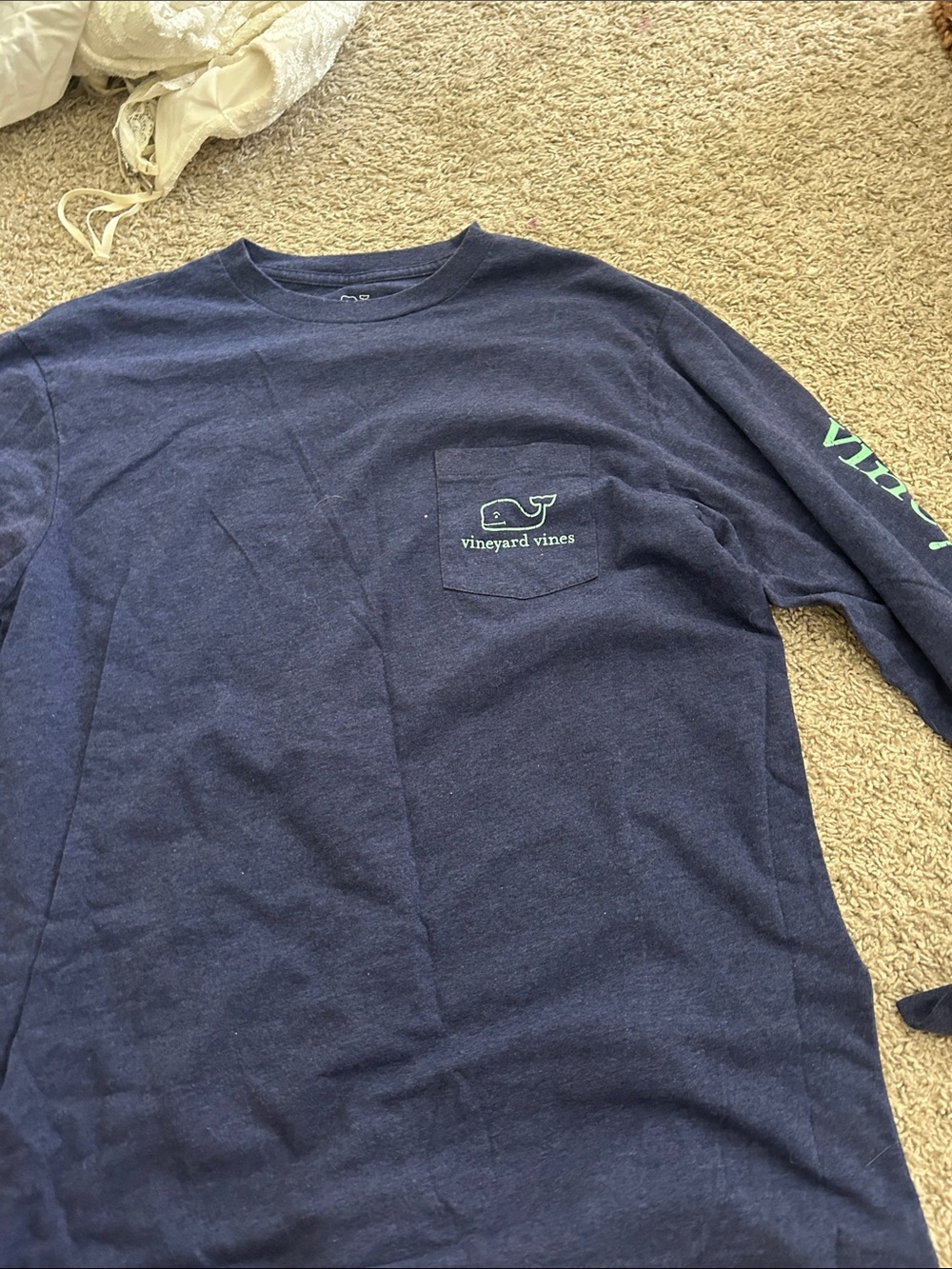 Vineyard Vines Navy Blue Logo Tee